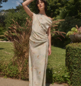 Lucy Paris Arta Gathered Dress in Floral Sage