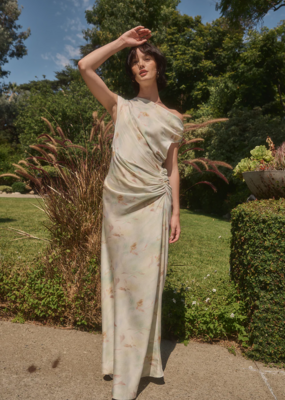 Lucy Paris Arta Gathered Dress in Floral Sage