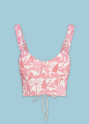 ASTRID Jungle Print Lace Back Bustier