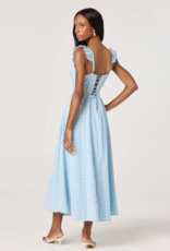 ASTR Wedelia Ruffle Strap Corset Midi in Blue Plaid