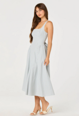 ASTR Vinya Plaid Bow-Back Midi Dress in Blue Plaid