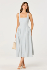 ASTR Vinya Plaid Bow-Back Midi Dress in Blue Plaid