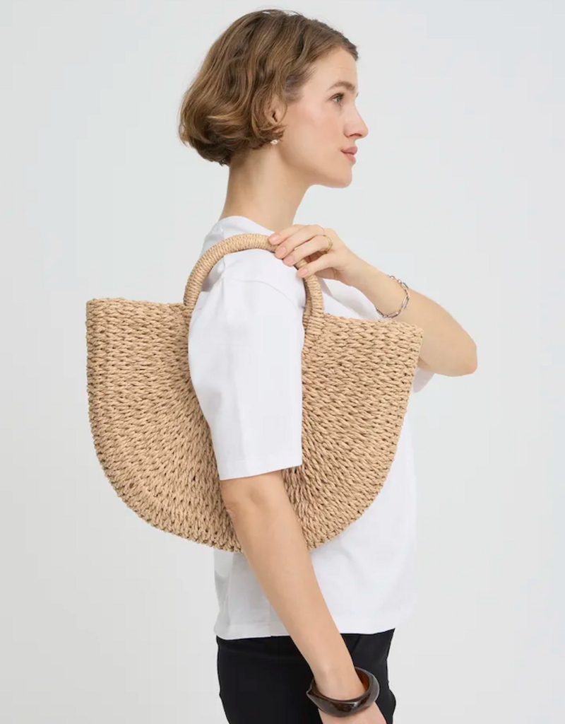 B.Young Vashti Shopper Bag in Natural Straw