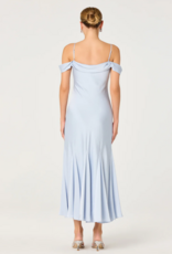 ASTR Araxie Satin Midi Dress in Light Blue
