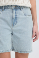 B.Young Kielo Embroidered Denim Shorts in Light Blue Denim