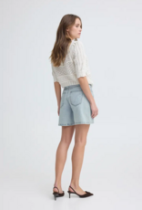B.Young Kielo Embroidered Denim Shorts in Light Blue Denim