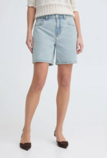 B.Young Kielo Embroidered Denim Shorts in Light Blue Denim