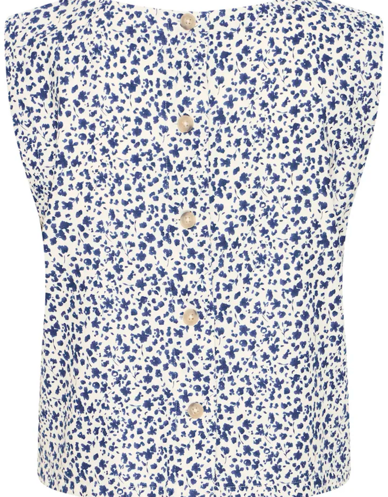 B.Young Falakka Linen Blend Button Back Top