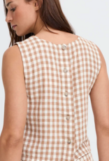 B.Young Falakka Linen Blend Button Back Top