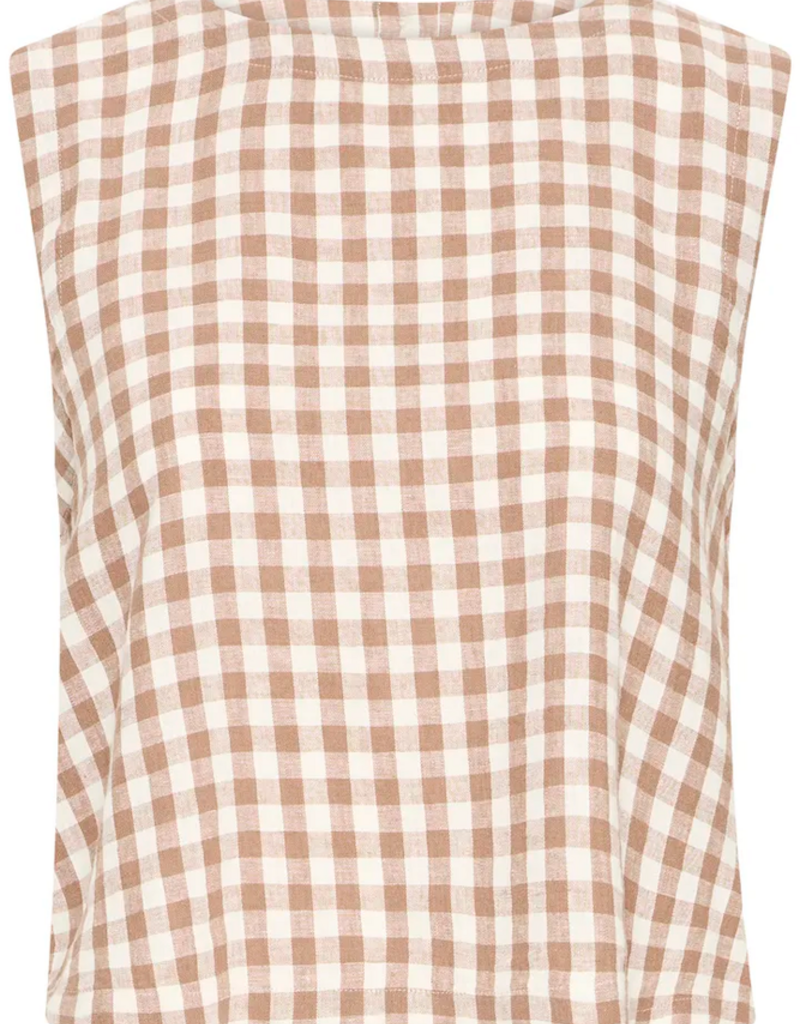 B.Young Falakka Linen Blend Button Back Top