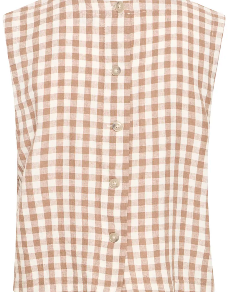 B.Young Falakka Linen Blend Button Back Top