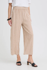 B.Young Falakka Linen Blend Crop Pants in Woodsmoke Gingham