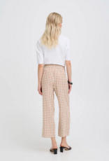 B.Young Falakka Linen Blend Crop Pants in Woodsmoke Gingham