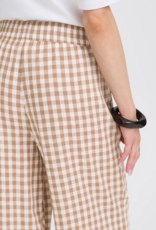 B.Young Falakka Linen Blend Crop Pants in Woodsmoke Gingham