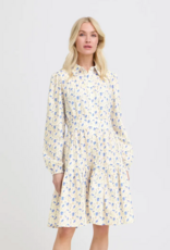 B.Young Iuania 100% Cotton Shirt Dress in Blue Wildflower Print