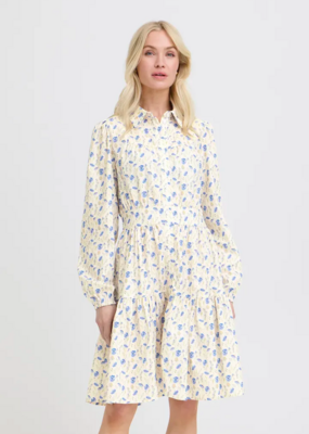 B.Young Luania Cotton Shirt Dress in Blue Wildflower