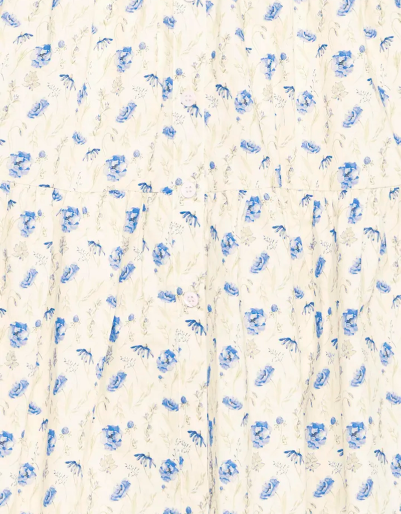 B.Young Iuania 100% Cotton Shirt Dress in Blue Wildflower Print