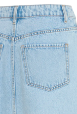 B.Young Kacila 100% Cotton Denim Skirt with Buttons in Light Blue
