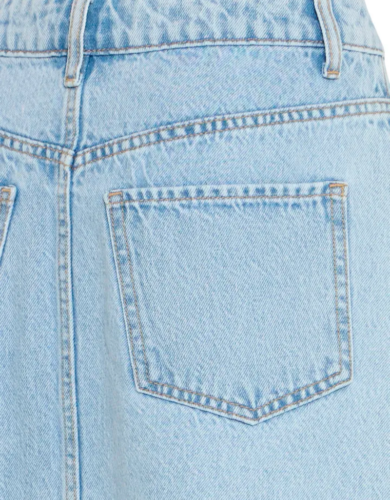 B.Young Kacila 100% Cotton Denim Skirt with Buttons in Light Blue
