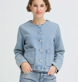 B.Young Kacila Cotton Denim Jacket with Patch Pockets
