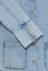 B.Young Kacila 100% Cotton Denim Jacket With Patch Pockets in Light Blue