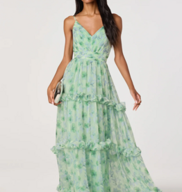 ASTR Ayanna Floral Pleated Tiered Maxi Dress