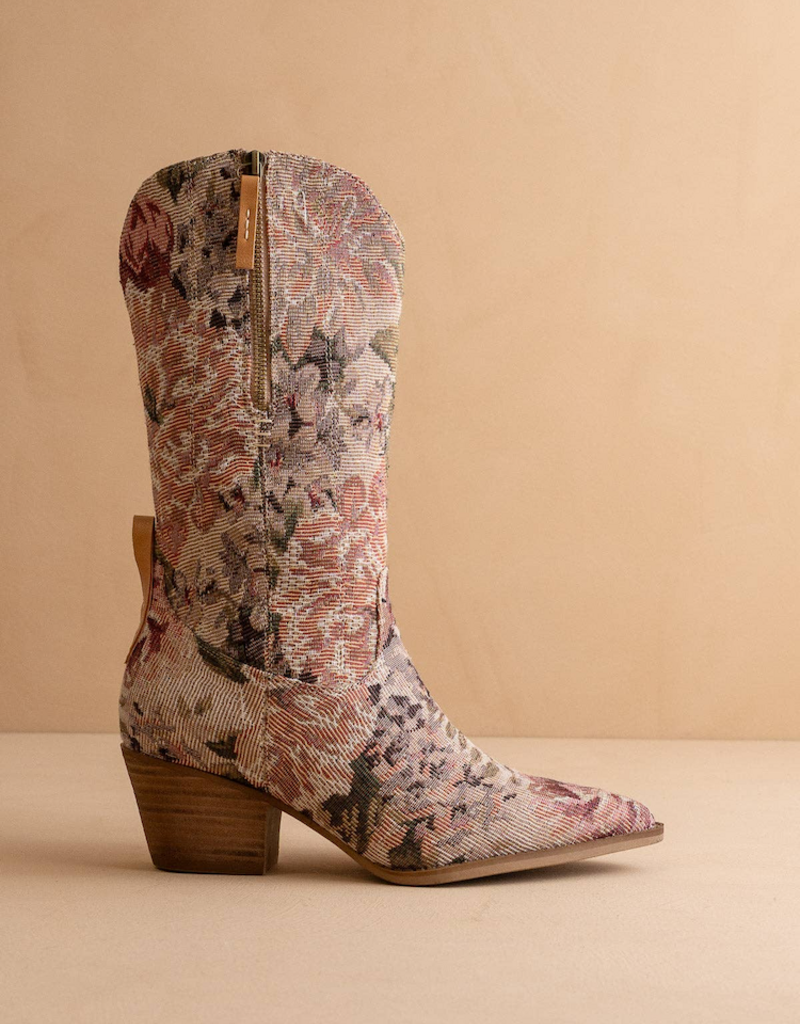 Oasis Society The Brilee Western Boot in Mauve Tapestry