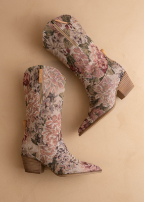 Oasis Society The Brilee Western Boot in Mauve Tapestry