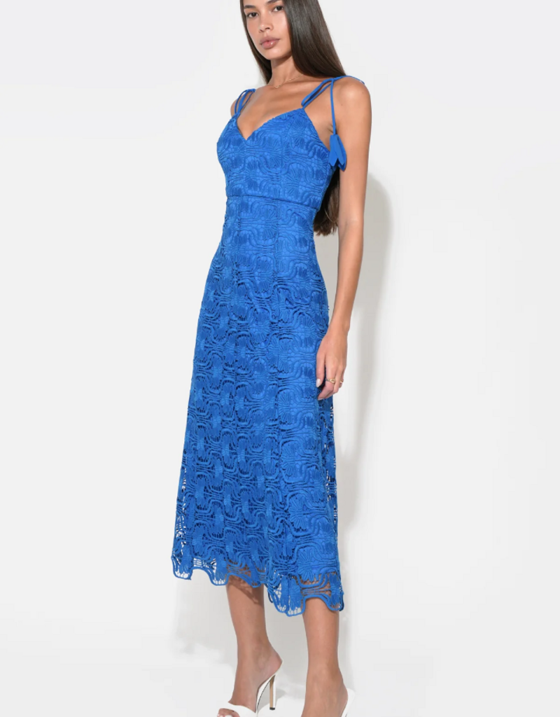 Adelyn Rae Blair Flower Tie Straps Lace Midi