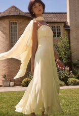Lucy Paris Sable Scarf Dress in Light Butter Yellow