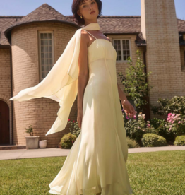 Lucy Paris Sable Scarf Dress in Light Butter Yellow