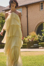 Lucy Paris Emery Ruffle Dress in Light Butter Yellow
