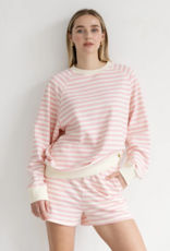 Brunette the Label Striped Short in Pink w/ Cream Stripe