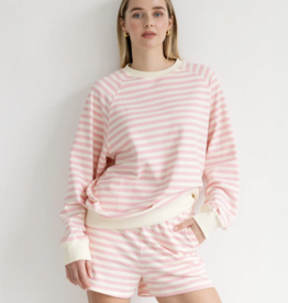 Brunette the Label Striped Short in Pink w/ Cream Stripe