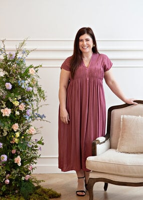 Louizon Persiste Maxi Dress with Pleated Bodice