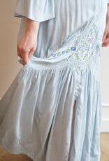 Louizon Mellou Embroidered Maxi Dress in Ciel Blue
