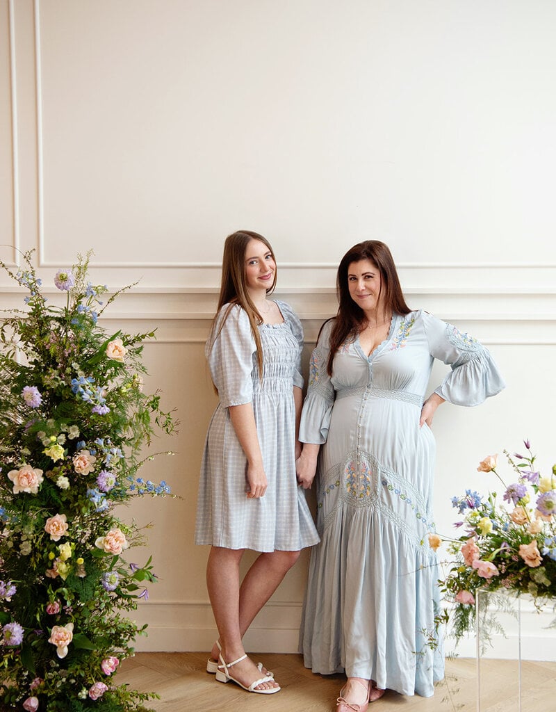 Louizon Mellou Embroidered Maxi Dress in Ciel Blue