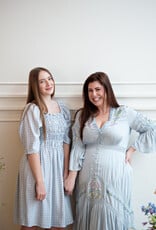 Louizon Mellou Embroidered Maxi Dress in Ciel Blue