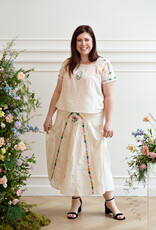 Louizon Wawa Embroidered Maxi Skirt in Ecru (FINAL SALE)