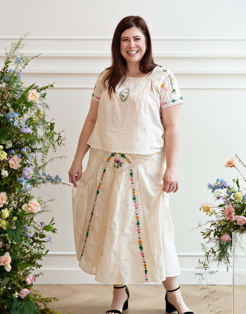 Louizon Wawa Embroidered Maxi Skirt in Ecru (FINAL SALE)