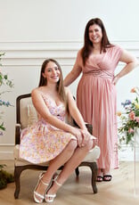 Louizon Canon Maxi Dress with Belt Detail in Blush Pink