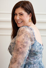 Soieblu Monet Dress in Dusty Blue Watercolour Floral