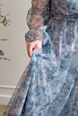 Soieblu Monet Dress in Dusty Blue Watercolour Floral