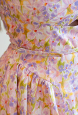 ASTR Isha Floral Sweetheart Mini Dress with Belt