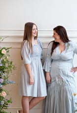 ICHI Hetta Dress in Powder Blue Gingham (FINAL SALE)