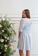 ICHI Hetta Dress in Powder Blue Gingham (FINAL SALE)