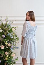 ICHI Hetta Dress in Powder Blue Gingham