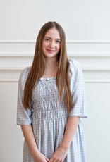 ICHI Hetta Dress in Powder Blue Gingham (FINAL SALE)