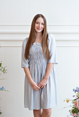 ICHI Hetta Dress in Powder Blue Gingham