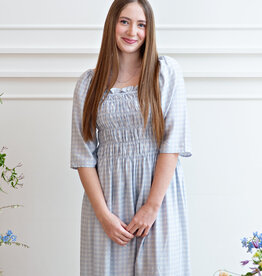 ICHI Hetta Dress in Powder Blue Gingham